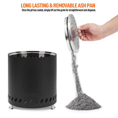 COOZOOM detachable grate closeup for effortless ash removal and quick lighting