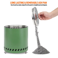 COOZOOM detachable grate closeup for effortless ash removal and cleaning