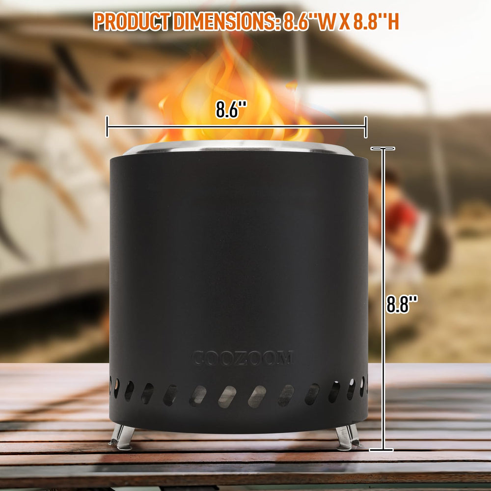COOZOOM beside a water bottle to show scale and portability for travel convenience