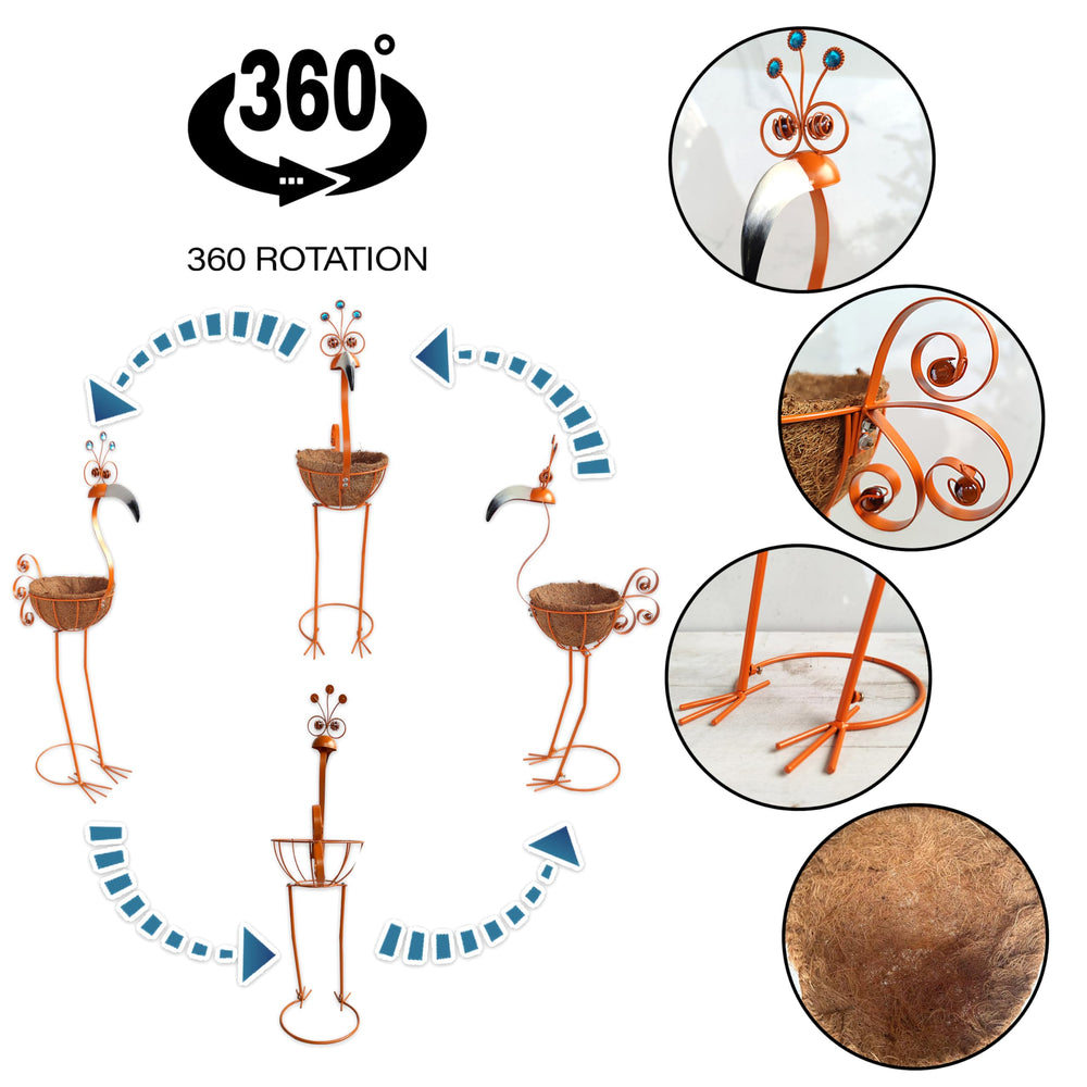 COOZZYHOUR toucan planters staged on a patio showing outdoor color and aesthetic benefit
