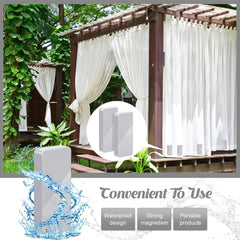 Copkim magnets holding an outdoor curtain steady against wind for calm patio