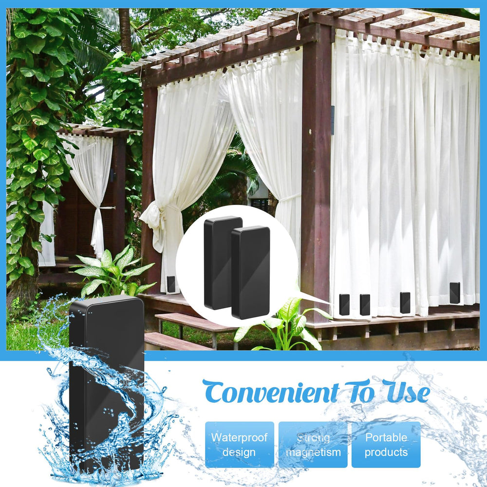 Copkim magnet clamped to outdoor curtain reducing wind movement