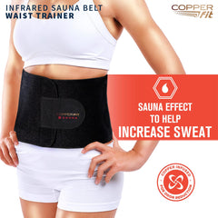 Copper Fit hook and loop closure detail offering adjustable compression