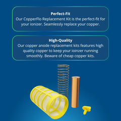 CopperFlo copper anode close-up showing texture and durable construction for consistent ions
