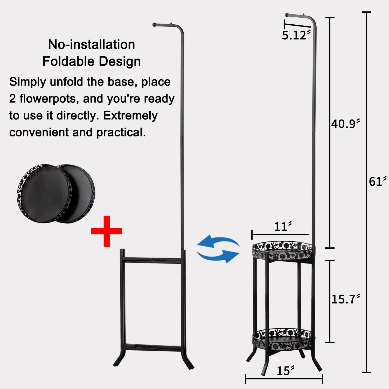 COPREE hanging plant stand in living room showing space-saving styling benefit