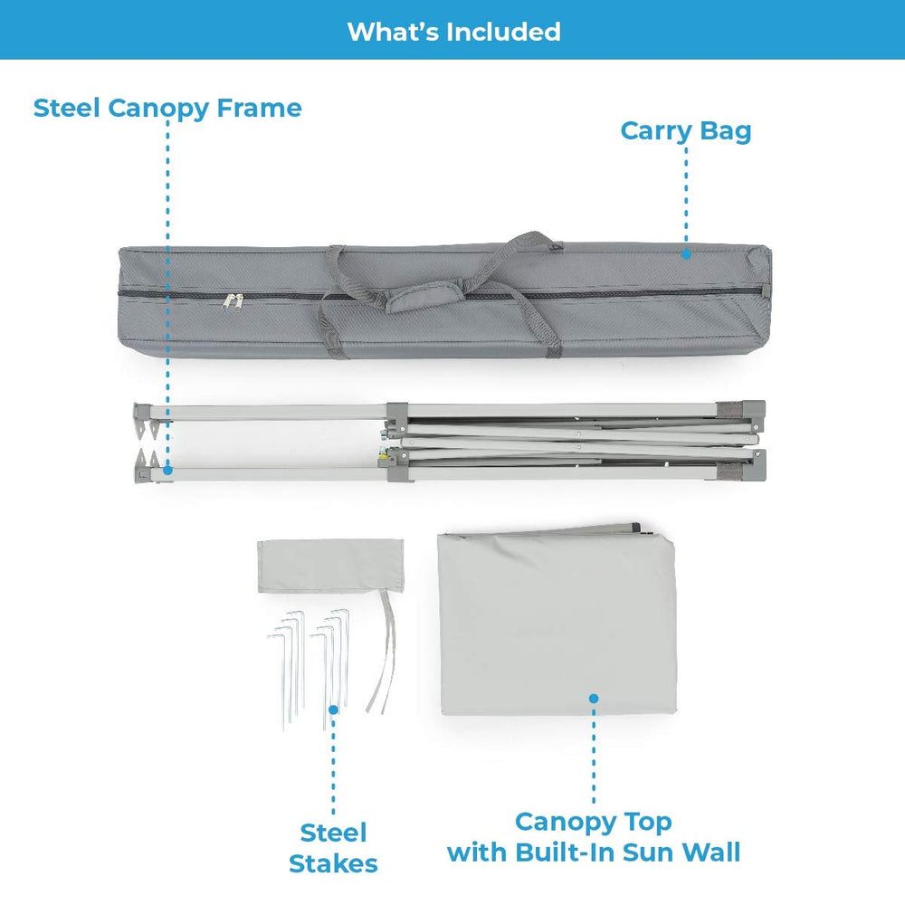 CORE canopy telescoping leg closeup displaying three-height adjustment flexibility