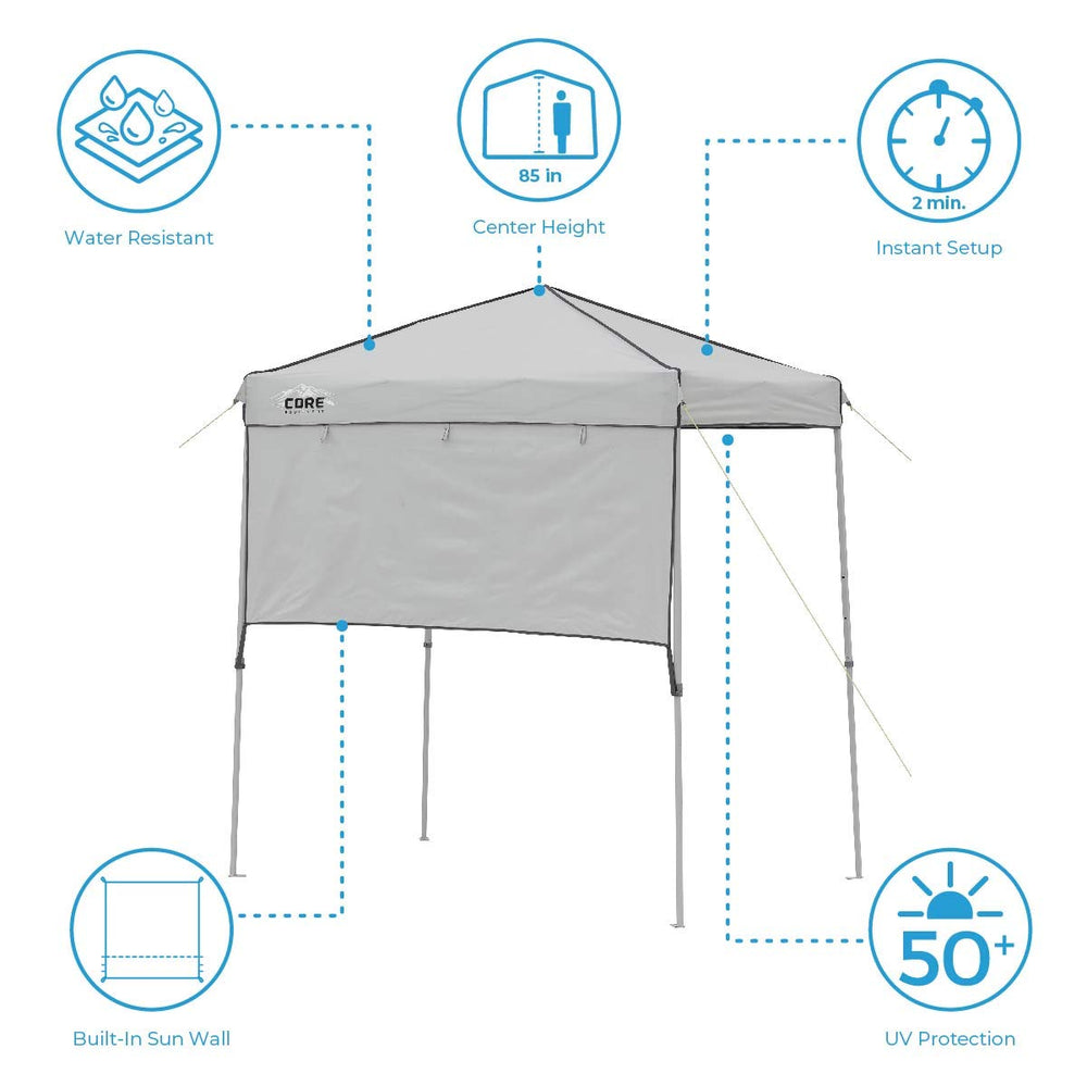 CORE canopy top fabric texture highlighting 50+ UV coating for sun protection