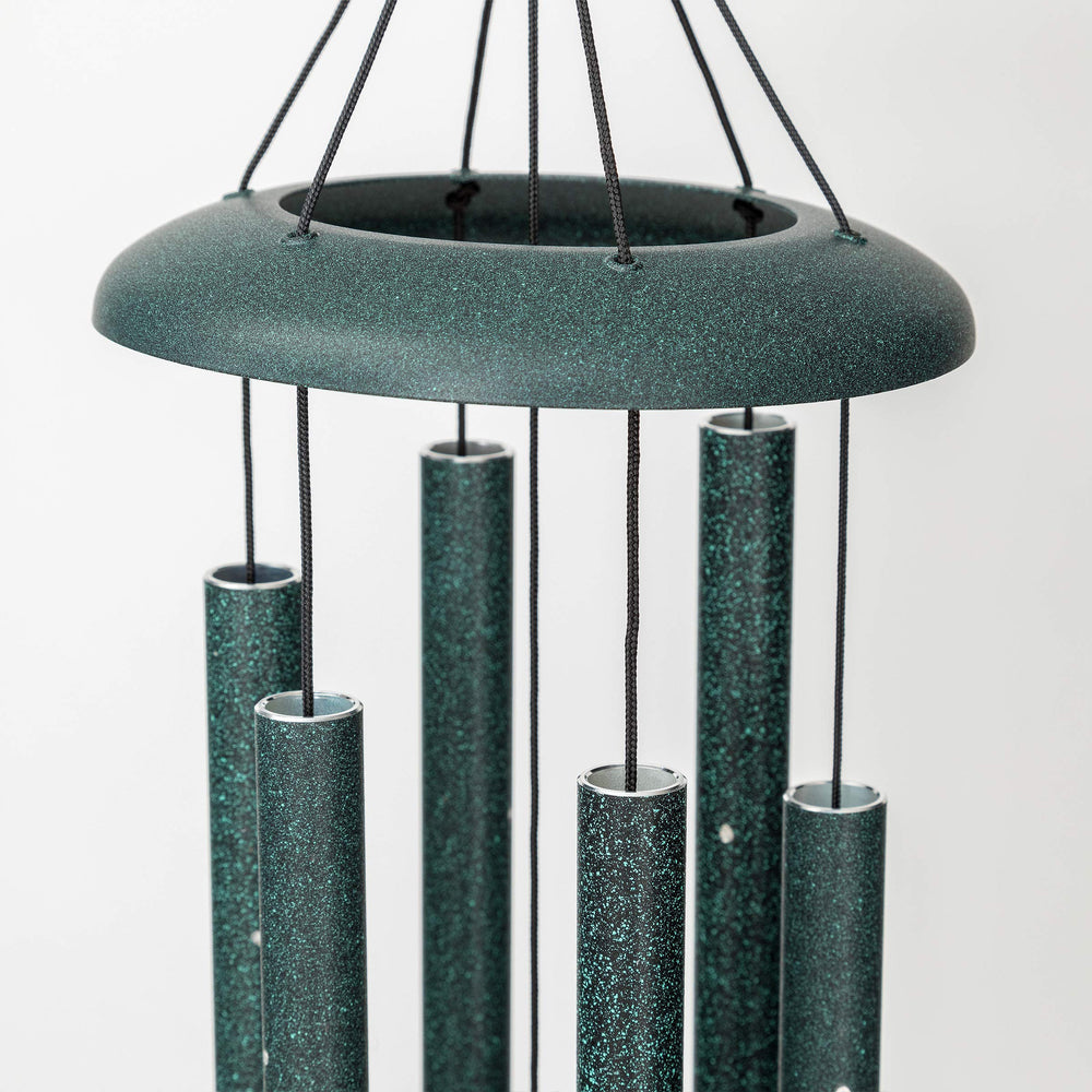 Corinthian Bells top cap and hook showing redwood construction and sturdy hardware