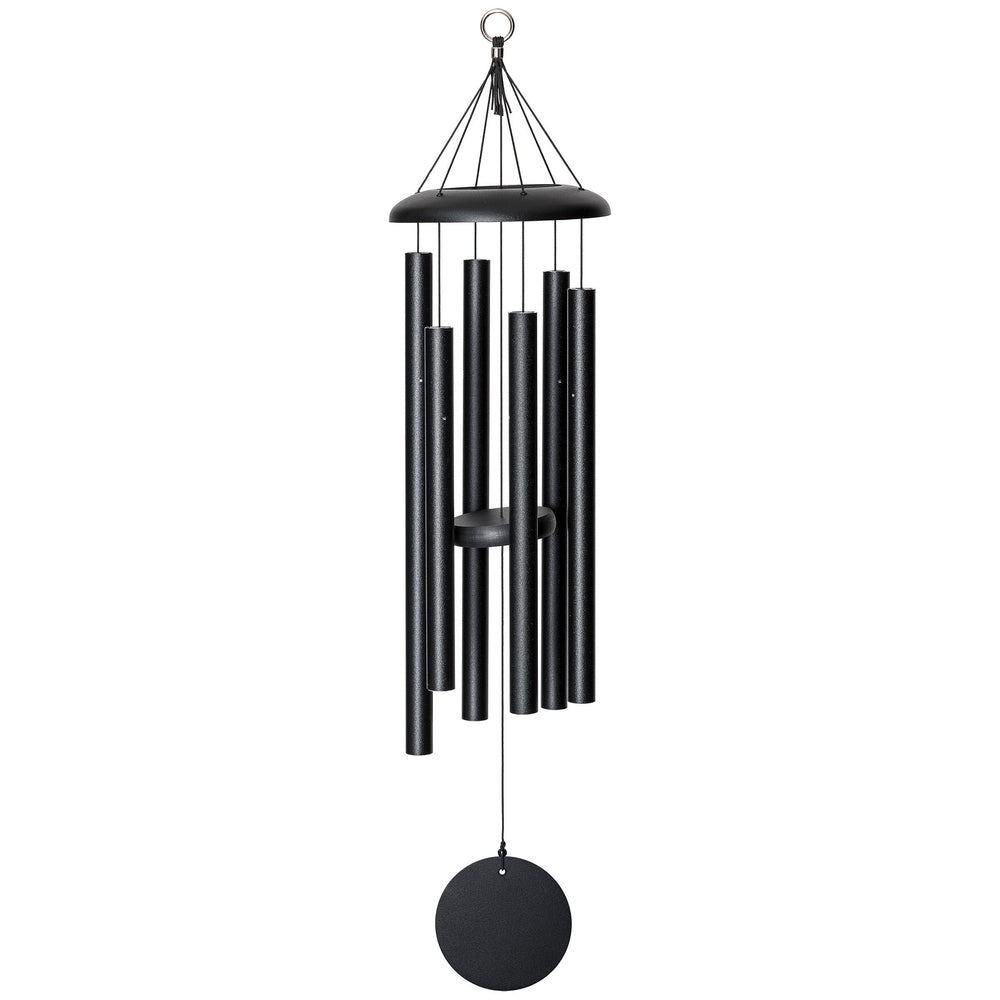 Corinthian Bells 36-inch black chime front view showing modern finish and durable build