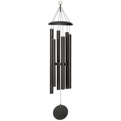 Corinthian Bells 44-inch black chime front view highlighting modern look and deep resonance