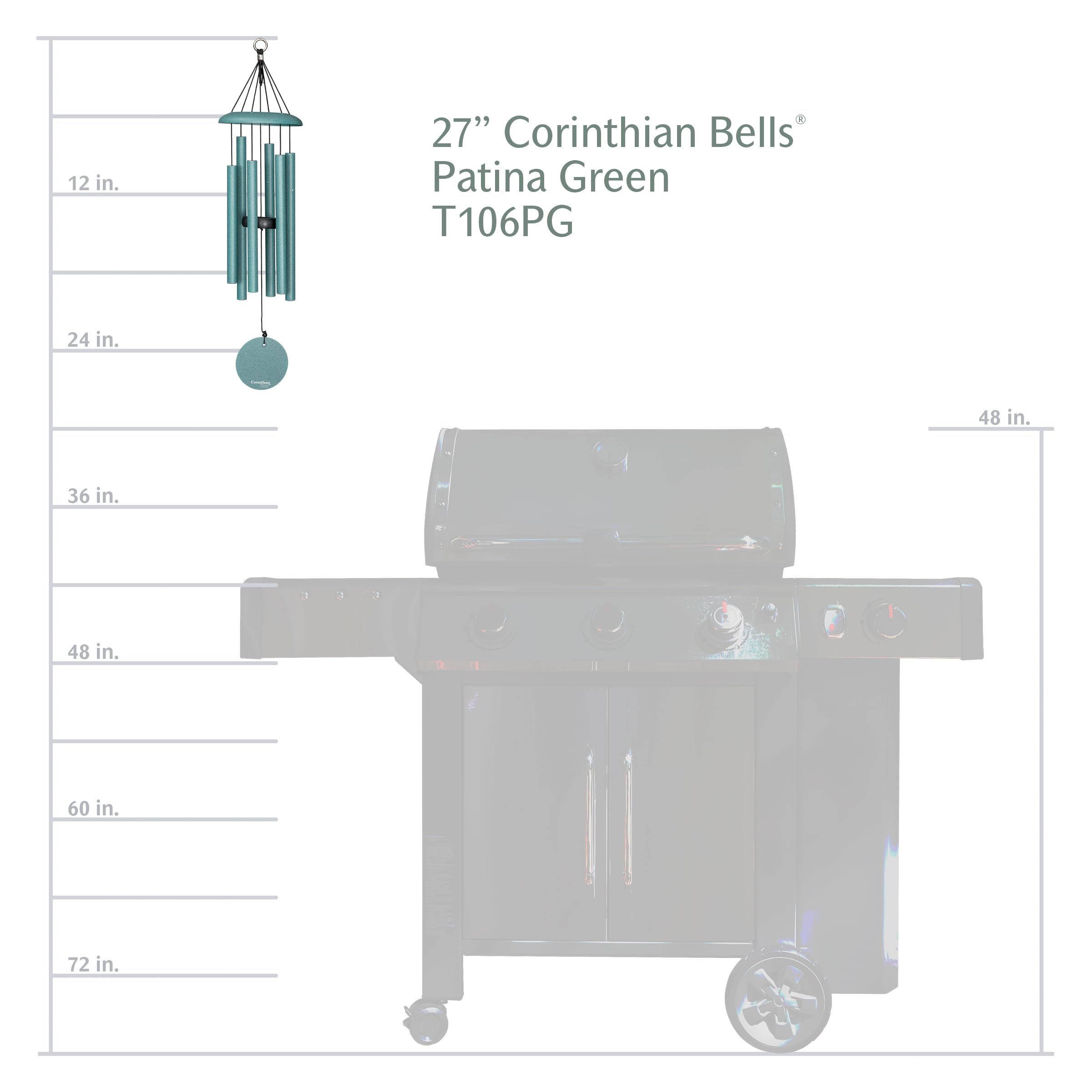 Corinthian Bells finish close-up showing powder coat durability