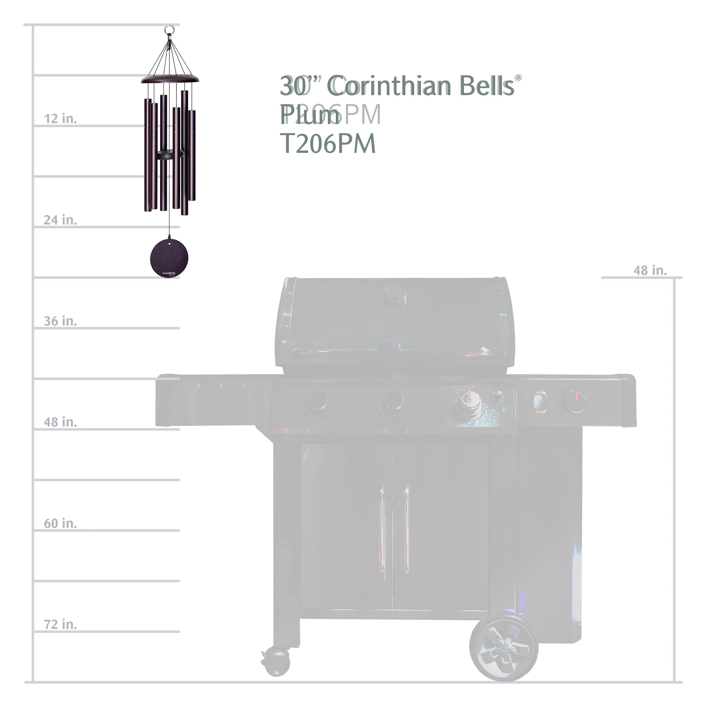 Corinthian Bells close-up of aluminum tubes and redwood sail, showing precise tuning and durable finish