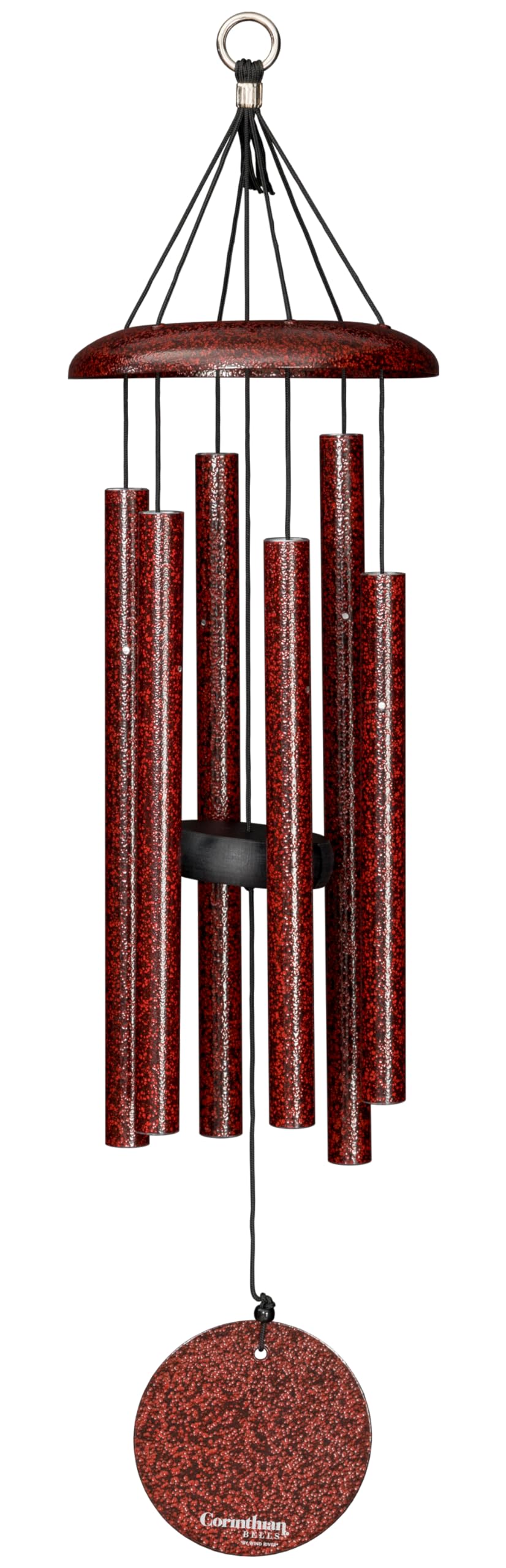 Corinthian Bells front view showing Ruby Splash finish and elegant profile for vibrant decor