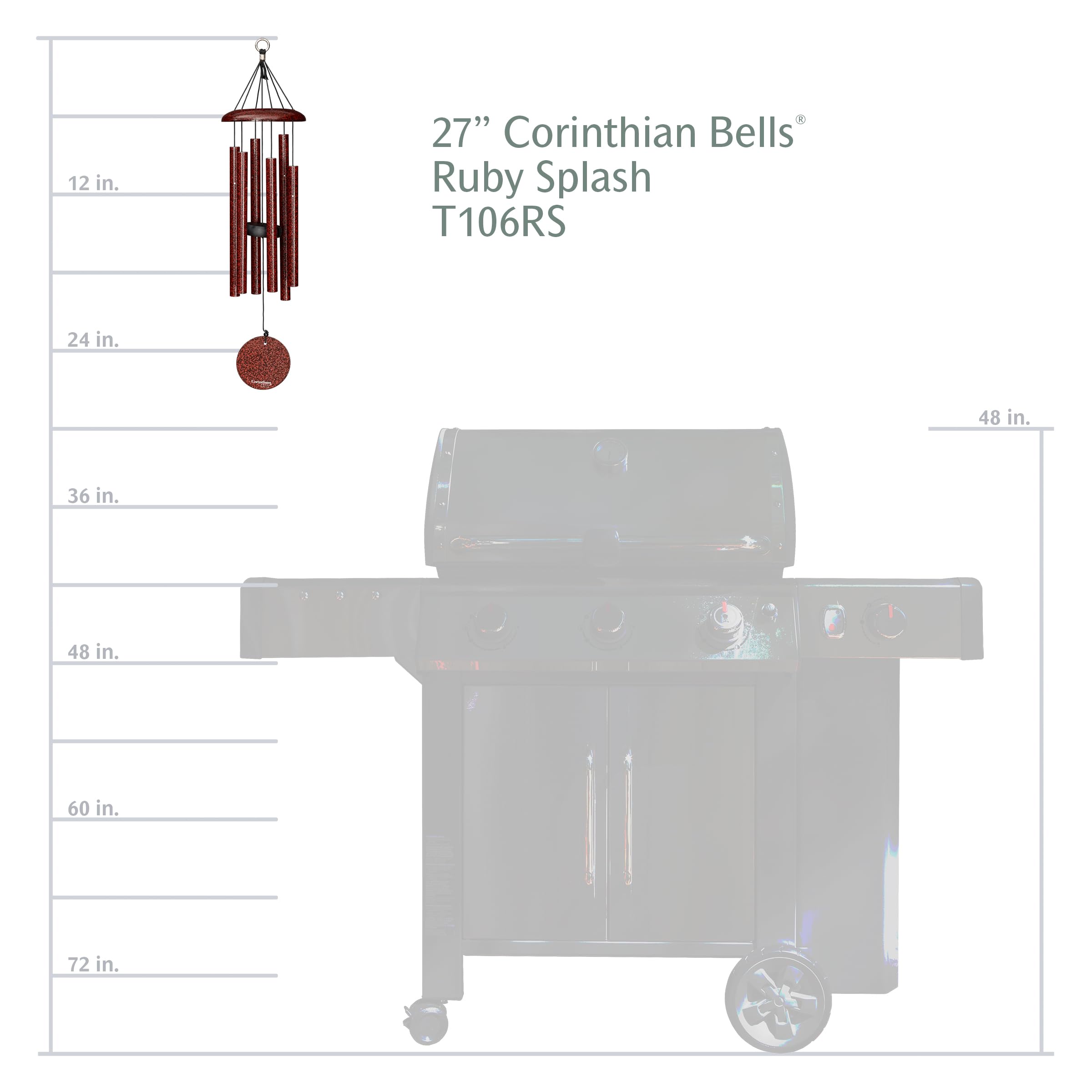 Corinthian Bells label and materials shot emphasizing Made in USA craftsmanship and quality