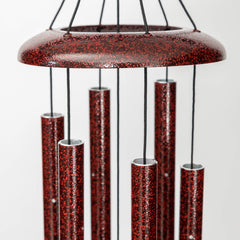 Corinthian Bells wind sail detail in redwood showing balanced design and weather resistance benefit
