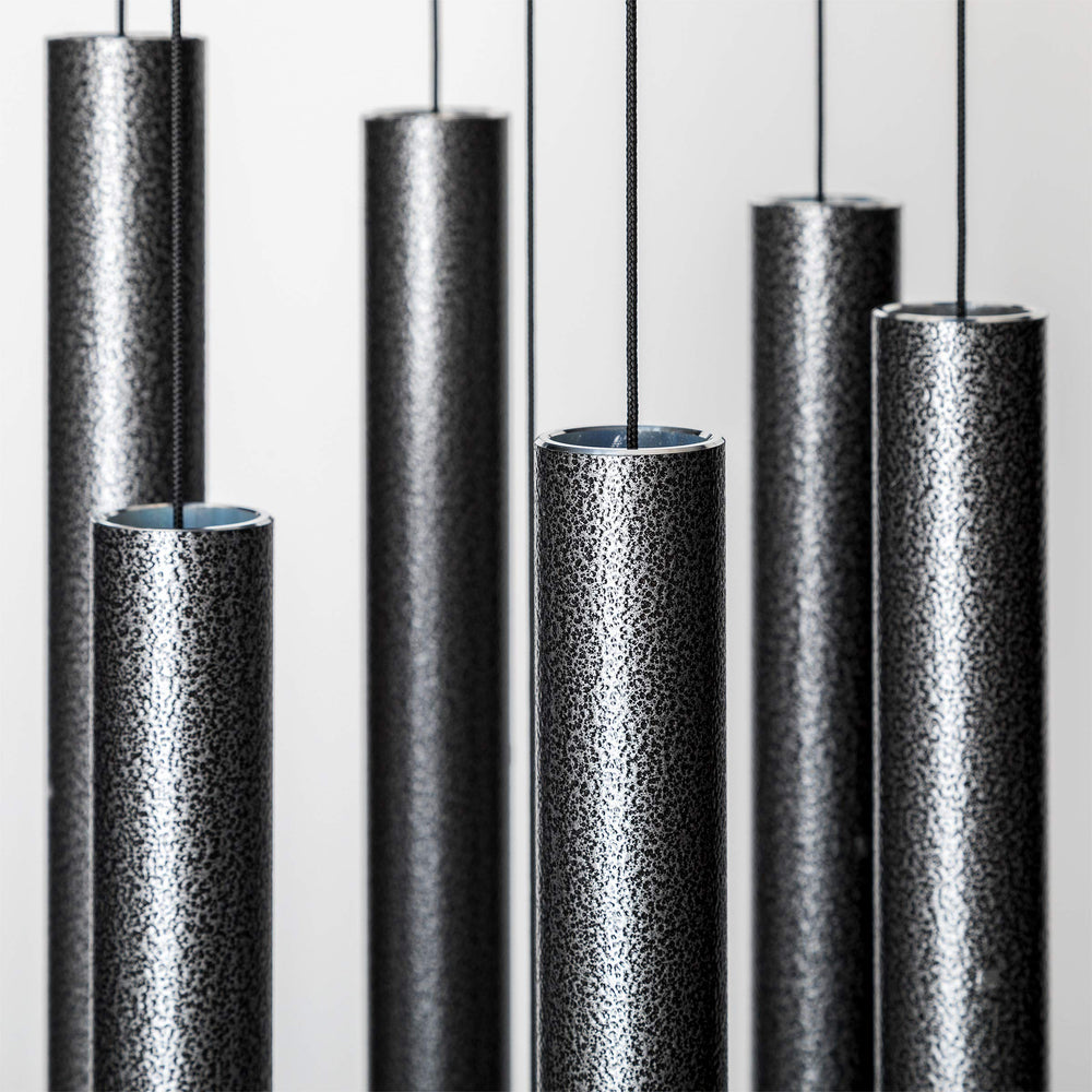 Corinthian Bells close-up of aluminum tubes highlighting hand-tuned clarity and tone