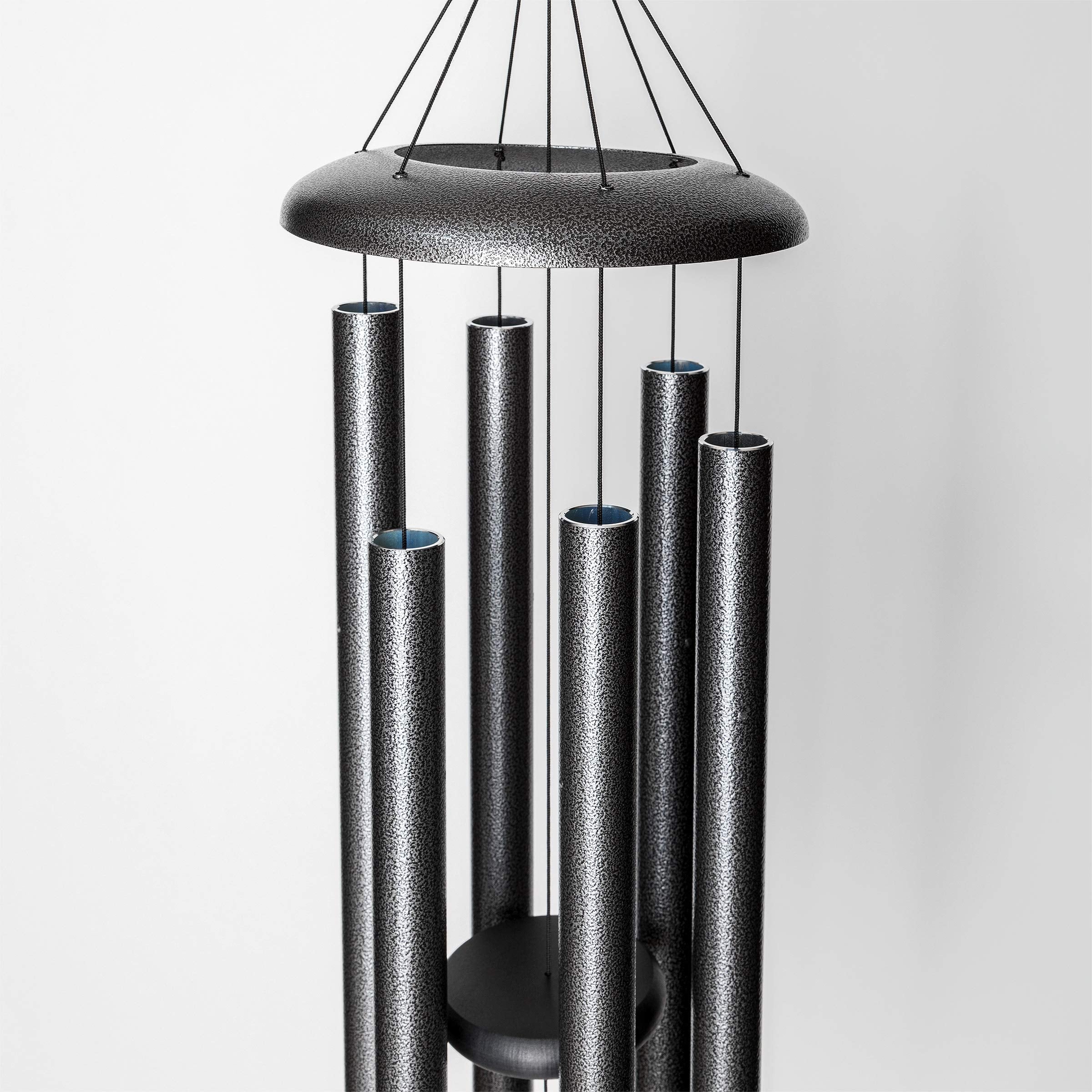 Corinthian Bells wind sail detail showing redwood sail and balanced movement benefit