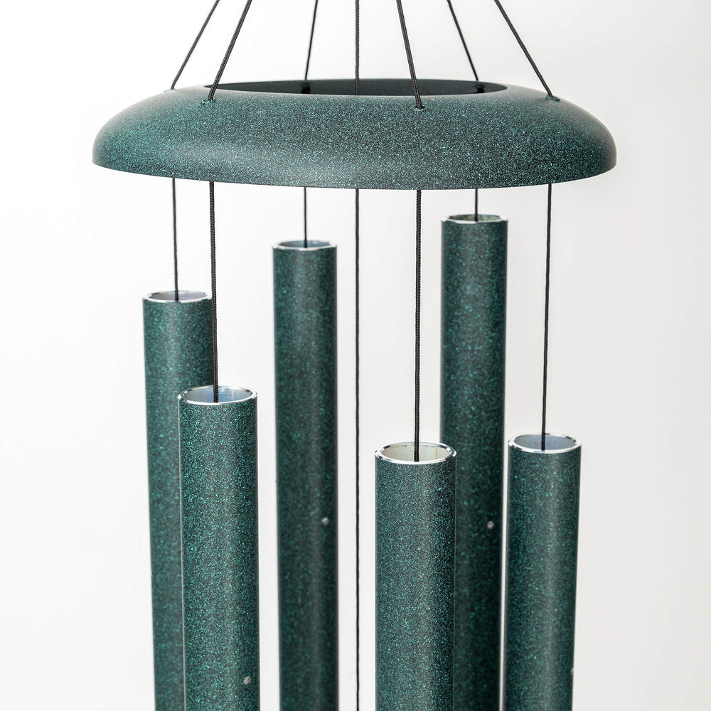 Corinthian Bells top suspension detail showing durable hang hardware and stability benefit