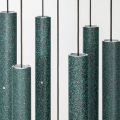 Corinthian Bells close-up of aluminum tubes highlighting durable material and clear resonance