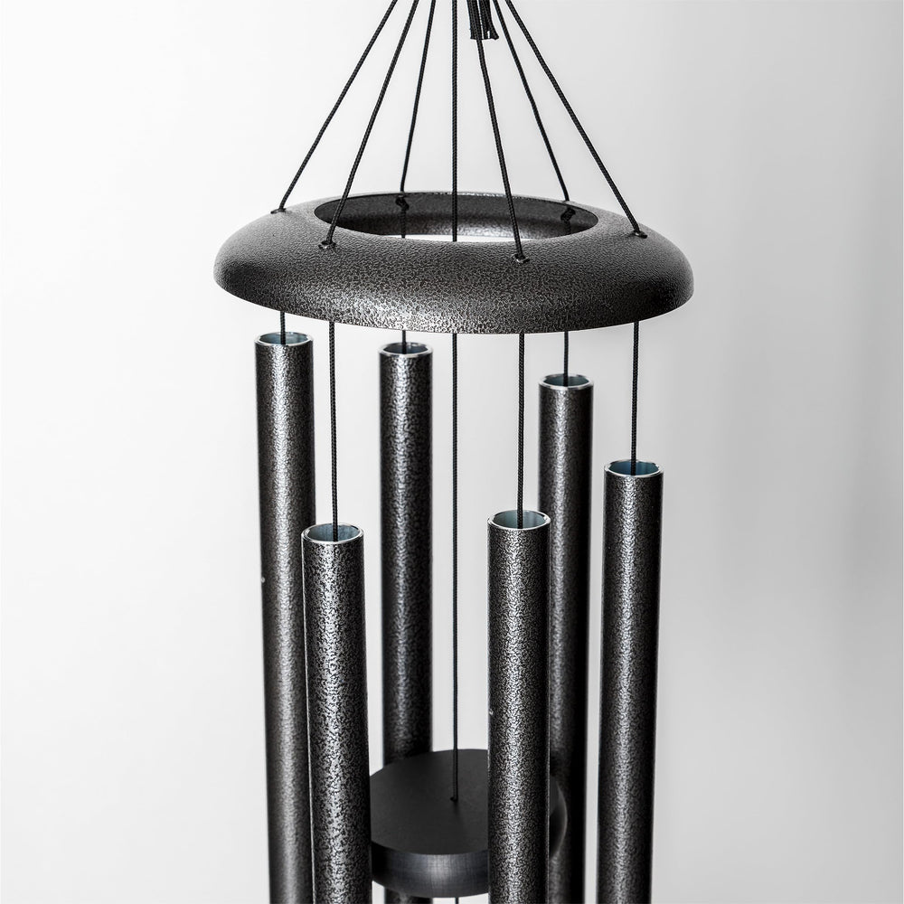 Corinthian Bells wind sail and redwood top showing durable materials and finish