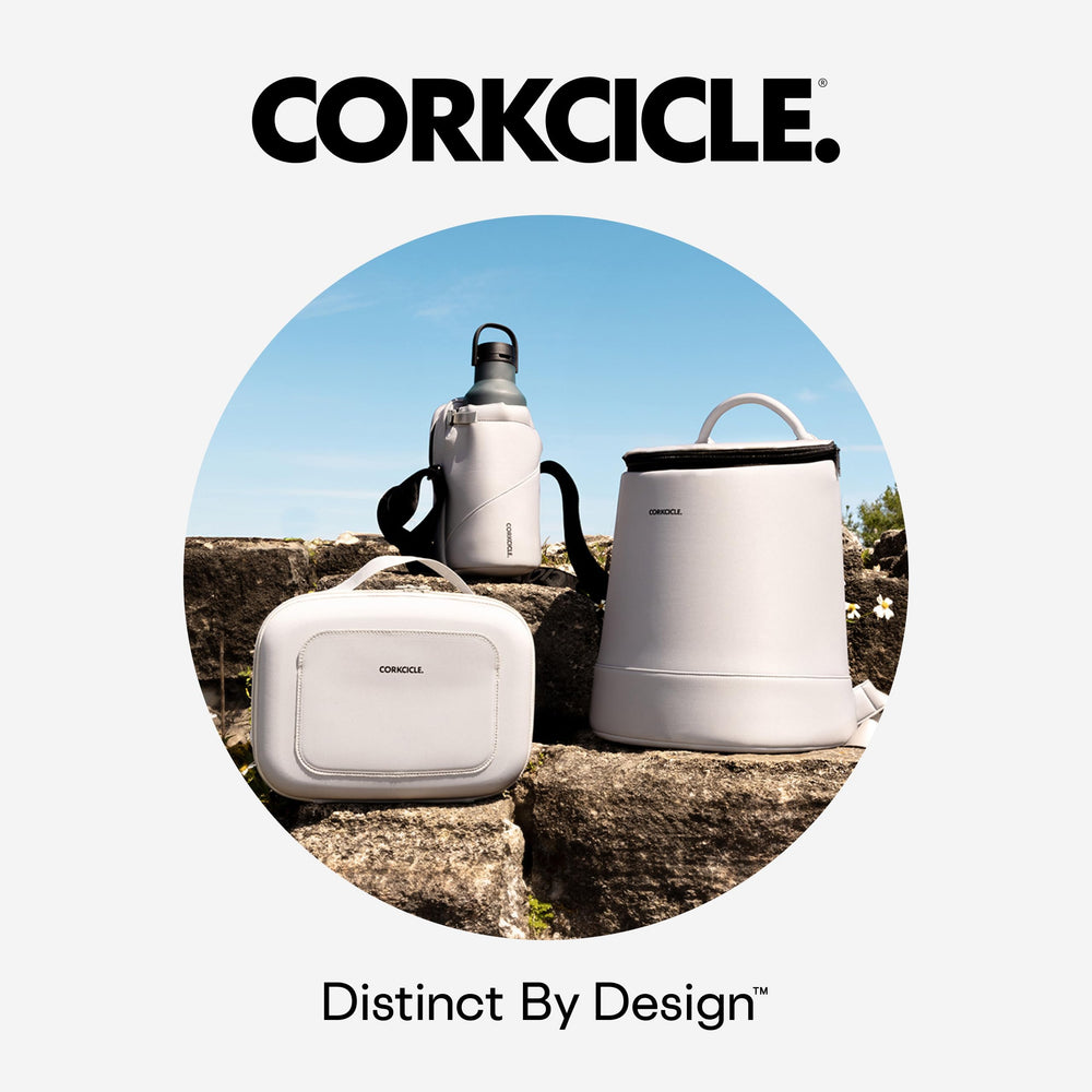 Corkcicle EOLA rear zippered pocket open showing secure accessory storage