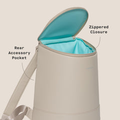 Corkcicle EOLA padded straps and back panel showing comfortable carry