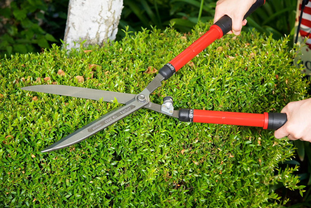 Corona Clipper extended handles illustrating extra reach and control