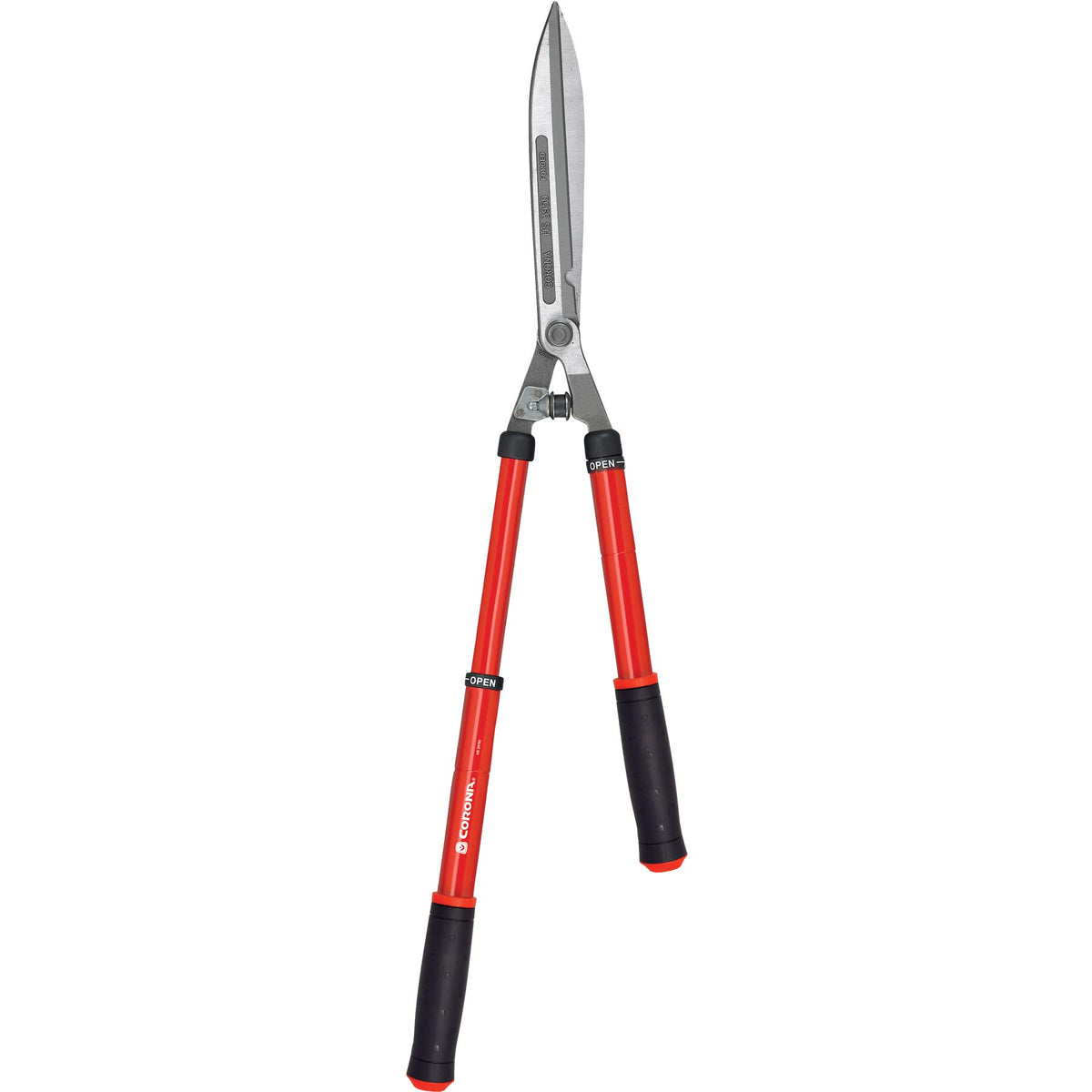 Corona Clipper front view showing full shears for precise hedge shaping