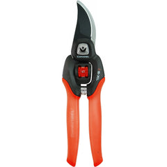 Corona Clipper front view of the red black bypass pruner showing overall design and fit