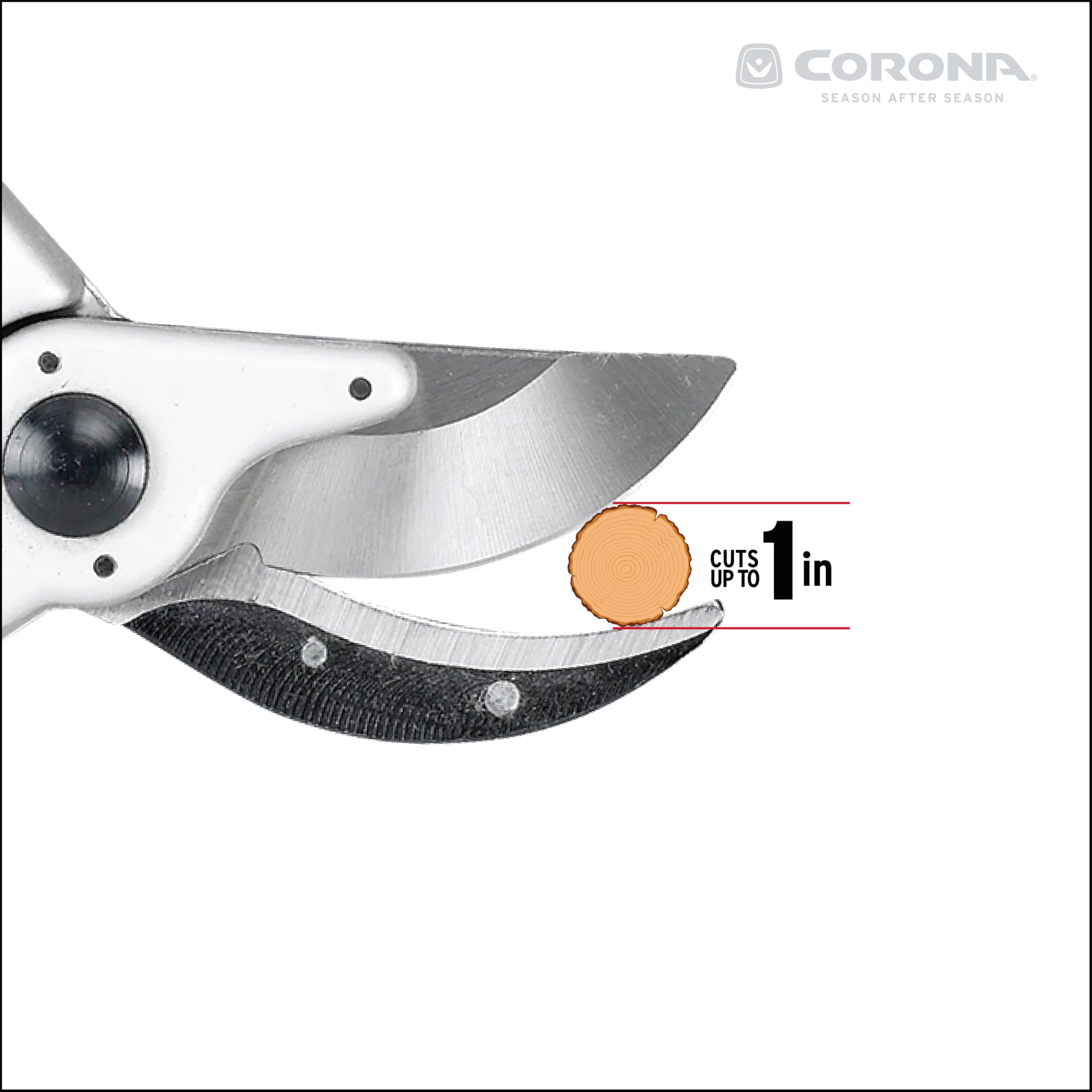 Corona Clipper self-cleaning sap groove detail reduces gumming on blades