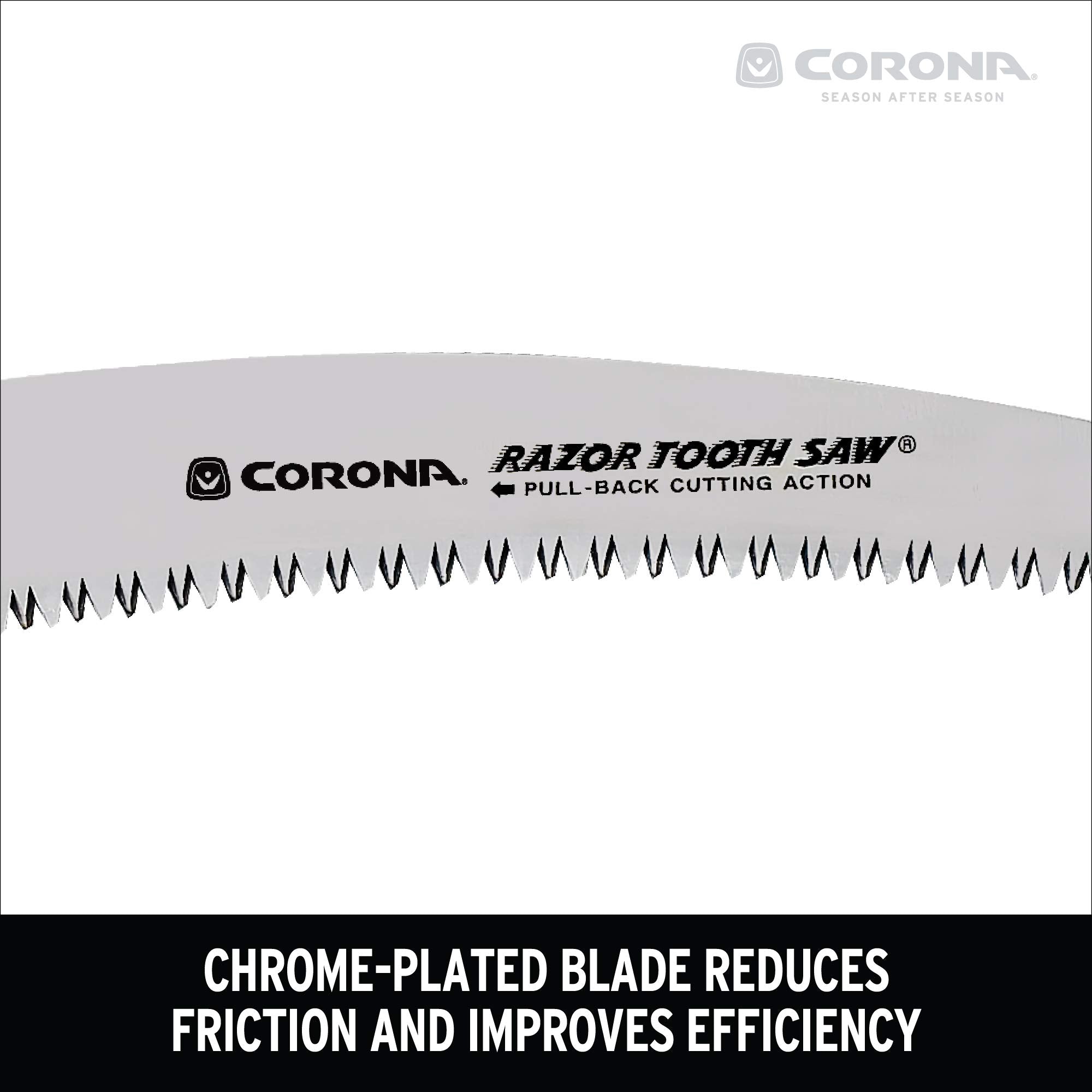 Corona Clipper next to a ruler showing 14-inch blade for scale and branch capacity