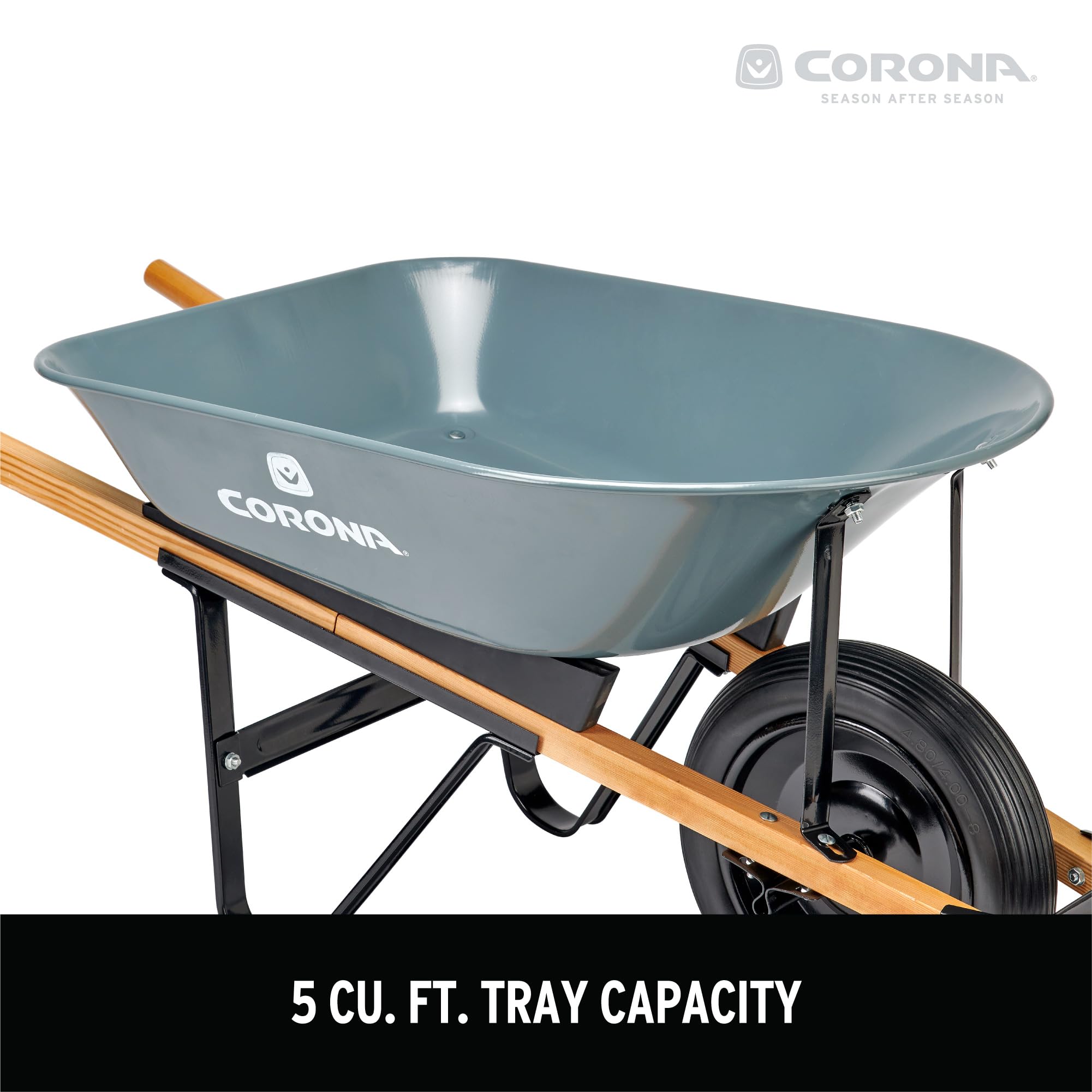 Corona Clipper loaded tray with soil demonstrating generous 5 cubic-foot capacity