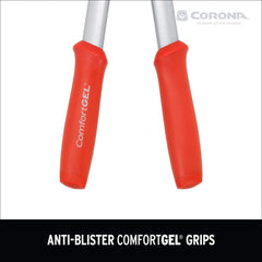 Corona Clipper ComfortGEL handle detail showing cushioned grip reducing fatigue