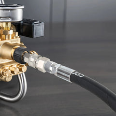 Corretic close-up of stainless 3/8" Male NPT fittings showing corrosion resistance and easy install