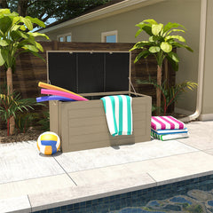 Cosco Outdoor Living open lid interior displays large storage capacity benefit