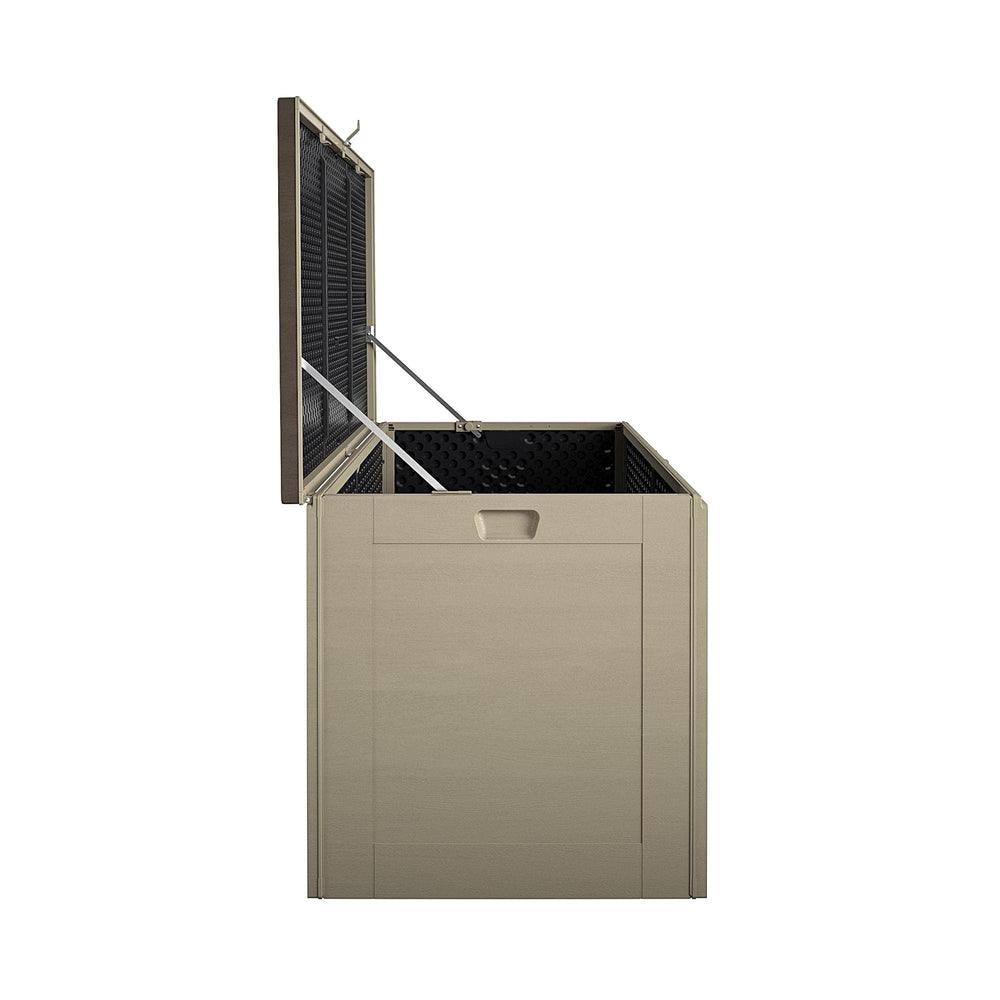 Cosco Outdoor Living next to chair shows scale and large-capacity advantage