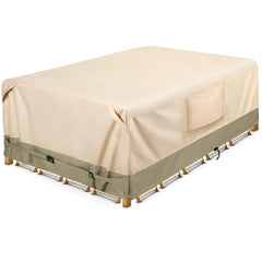 COSFLY front view of full covered patio set showing weather protection