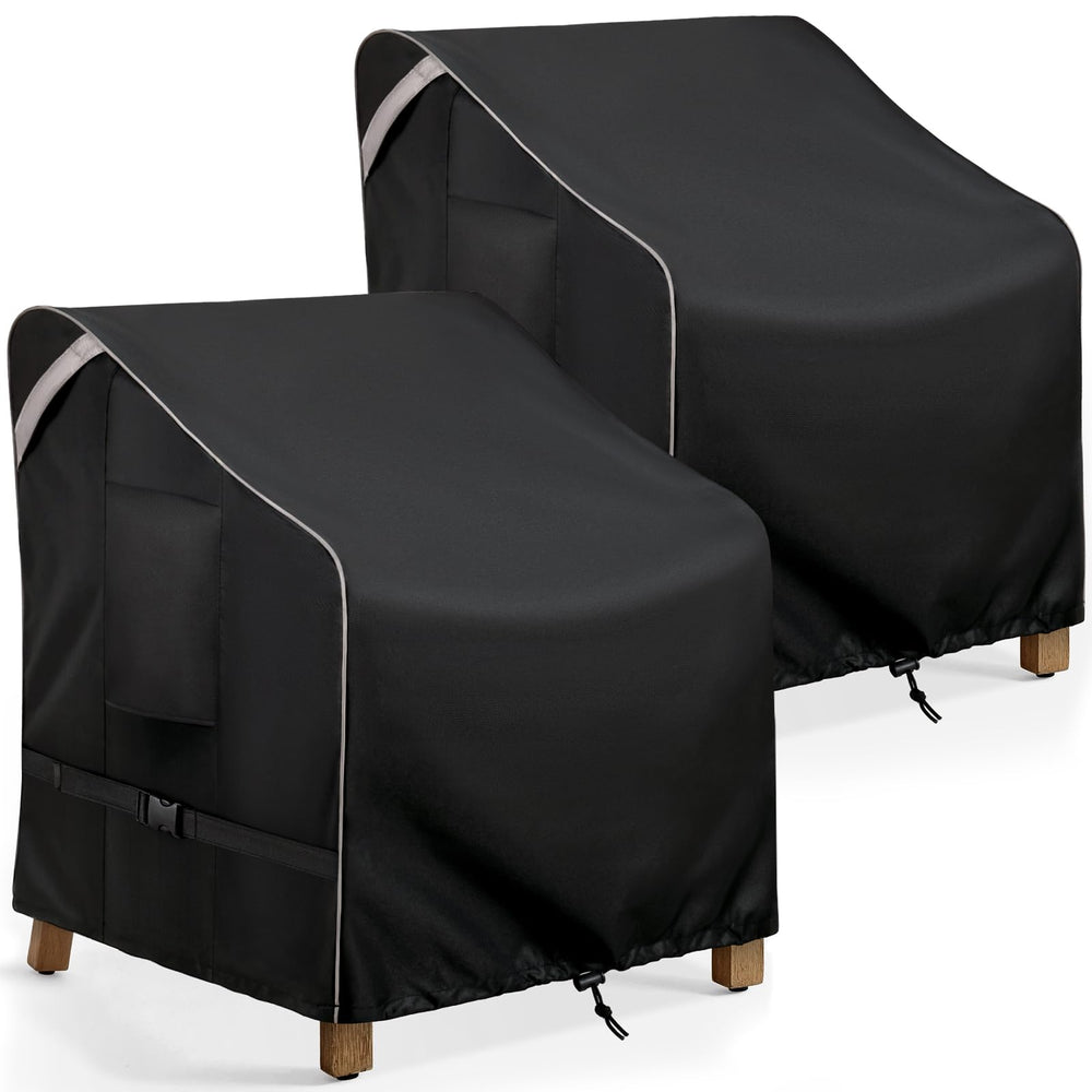 COSFLY front view of two covers protecting chairs, shows full protection
