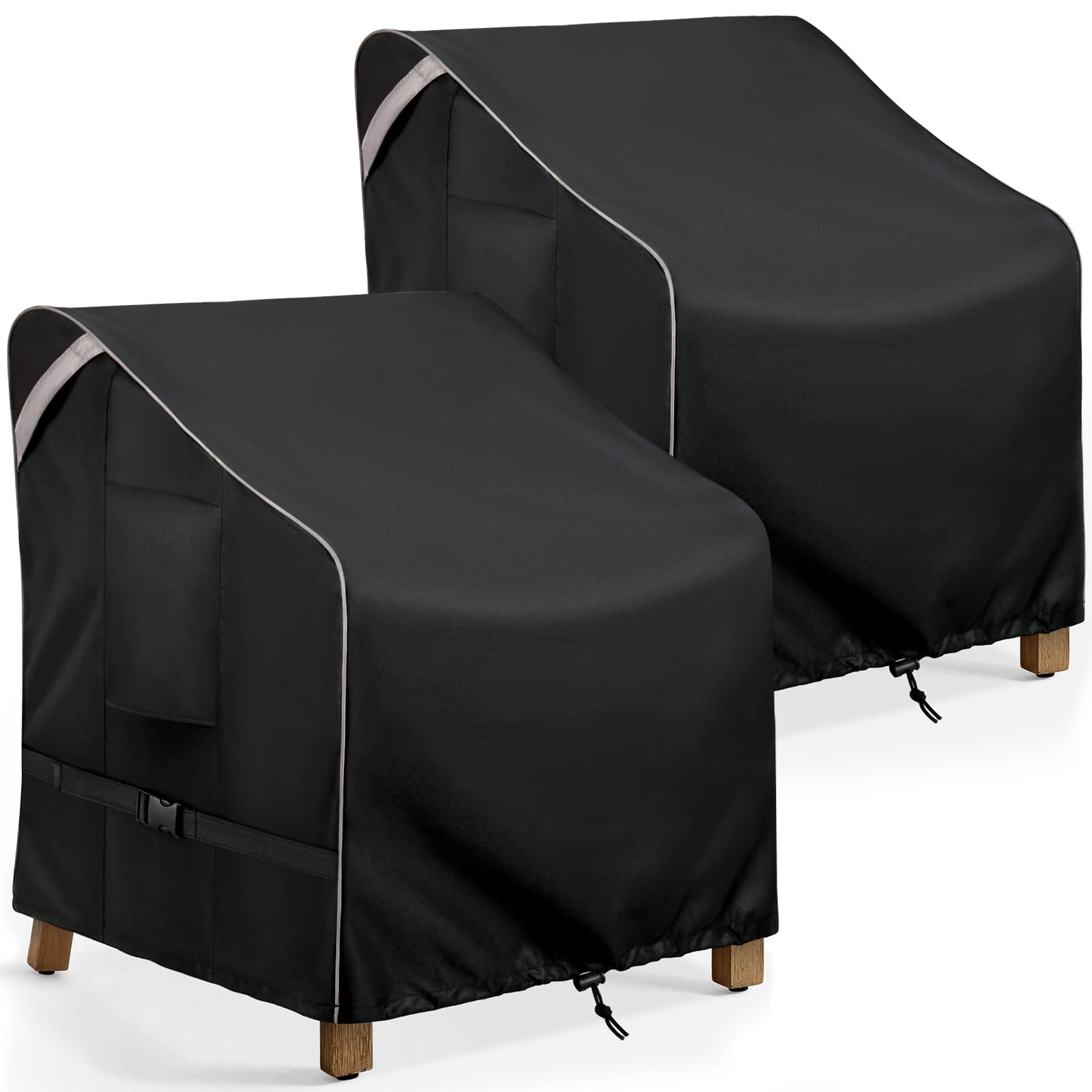 COSFLY front view of two packaged chair covers showing full coverage benefit