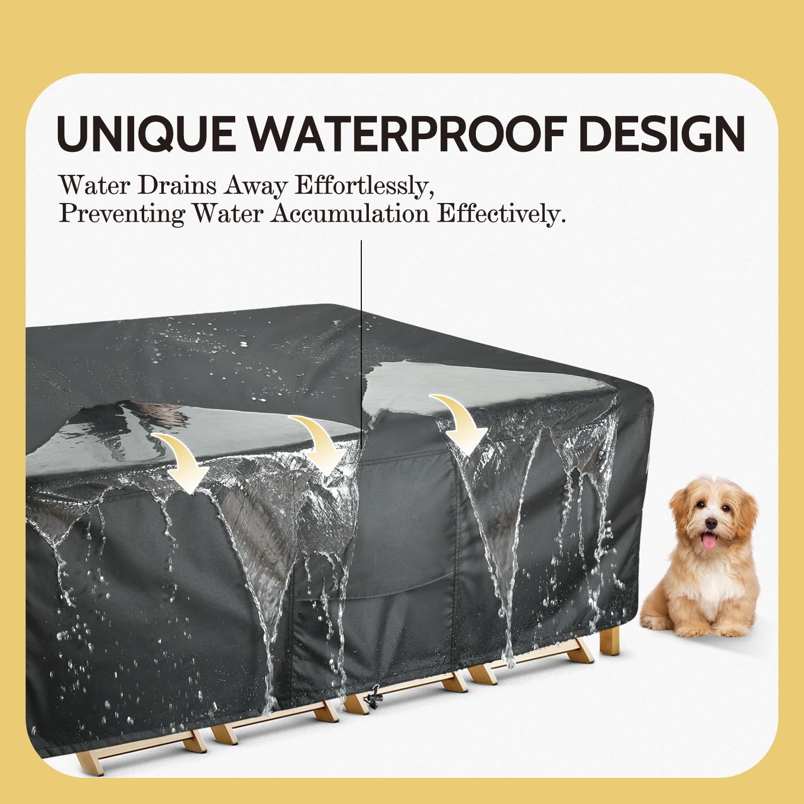 COSFLY cover over full outdoor dining set protecting from weather