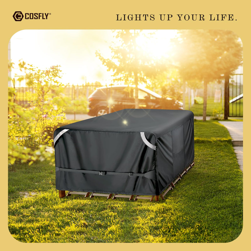 COSFLY in backyard lifestyle scene protecting furniture and décor