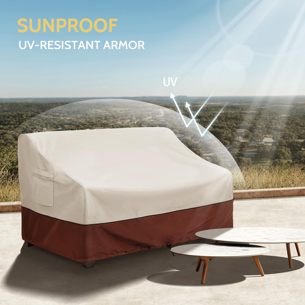 COSFLY lifestyle shot backyard sofa protected from rain and sun