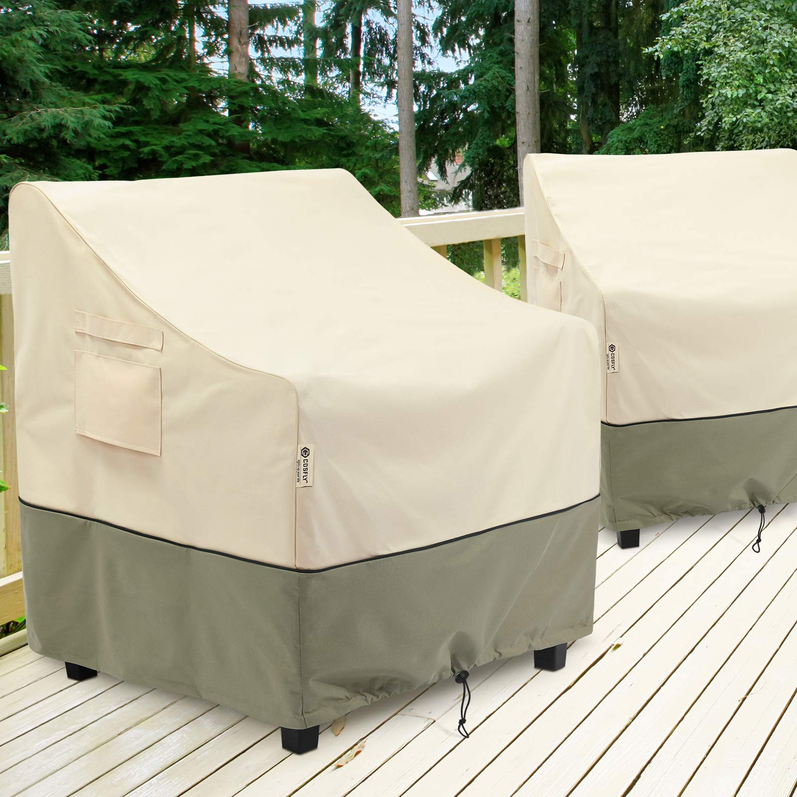 COSFLY covered chair in patio setting keeping furniture guest-ready