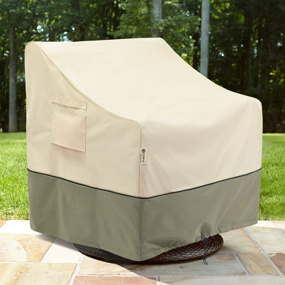 COSFLY cover on patio chair in outdoor lifestyle setting protecting furniture