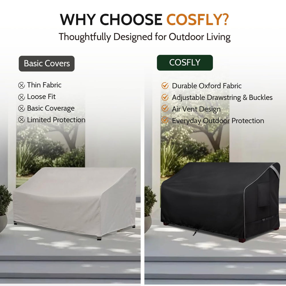 COSFLY rain beading on cover demonstrating waterproof protection
