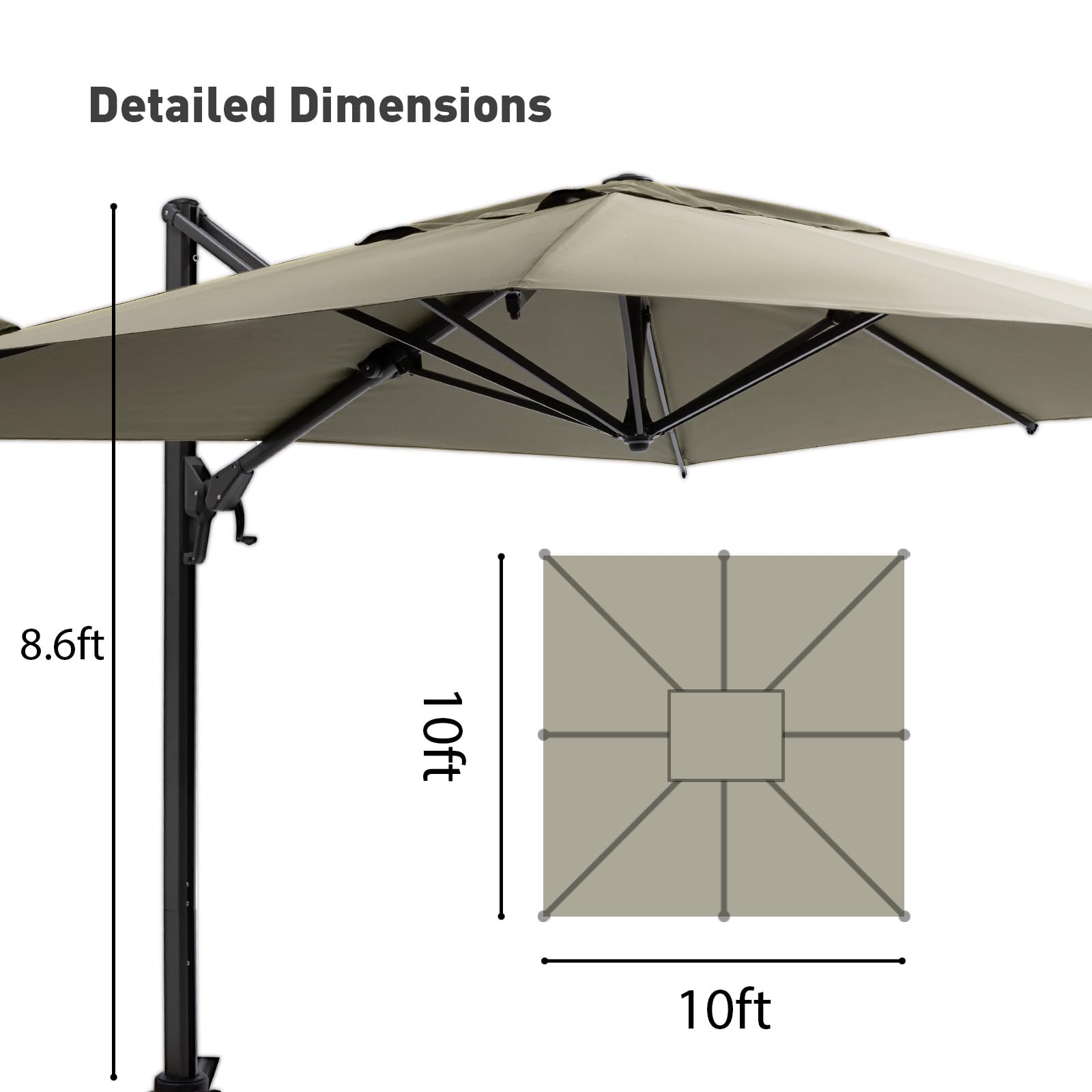 COSIEST base and assembly photo showing steel cross base and recommended weighted stability