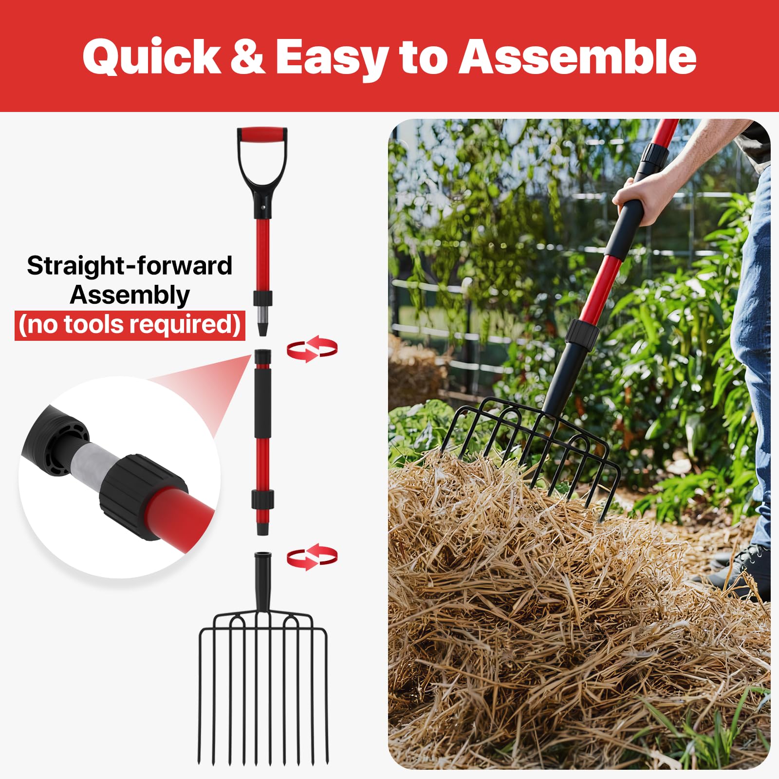 COSITA turning compost in a garden bed to speed decomposition and aeration