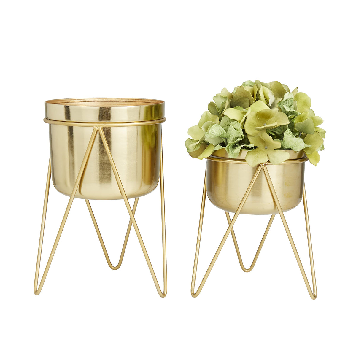 CosmoLiving gold planter front view showing modern shape and instant style