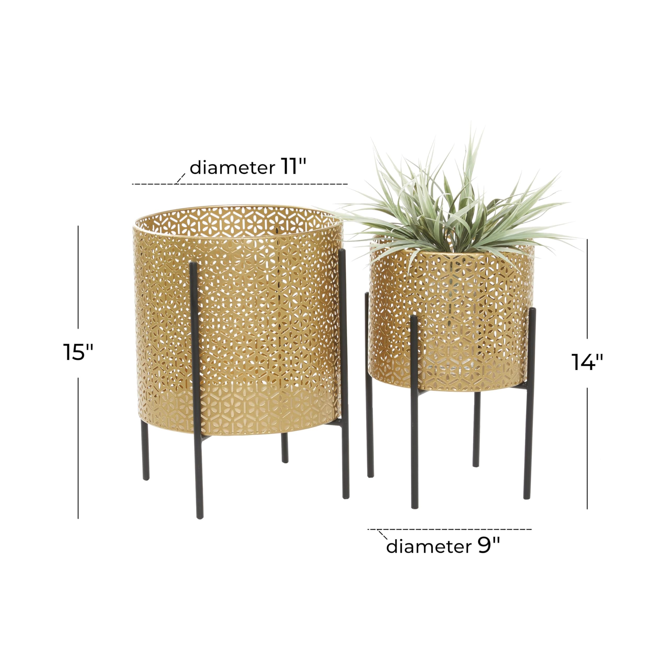 CosmoLiving paired planters in living room adding contemporary warmth