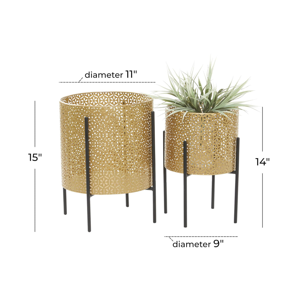 CosmoLiving paired planters in living room adding contemporary warmth